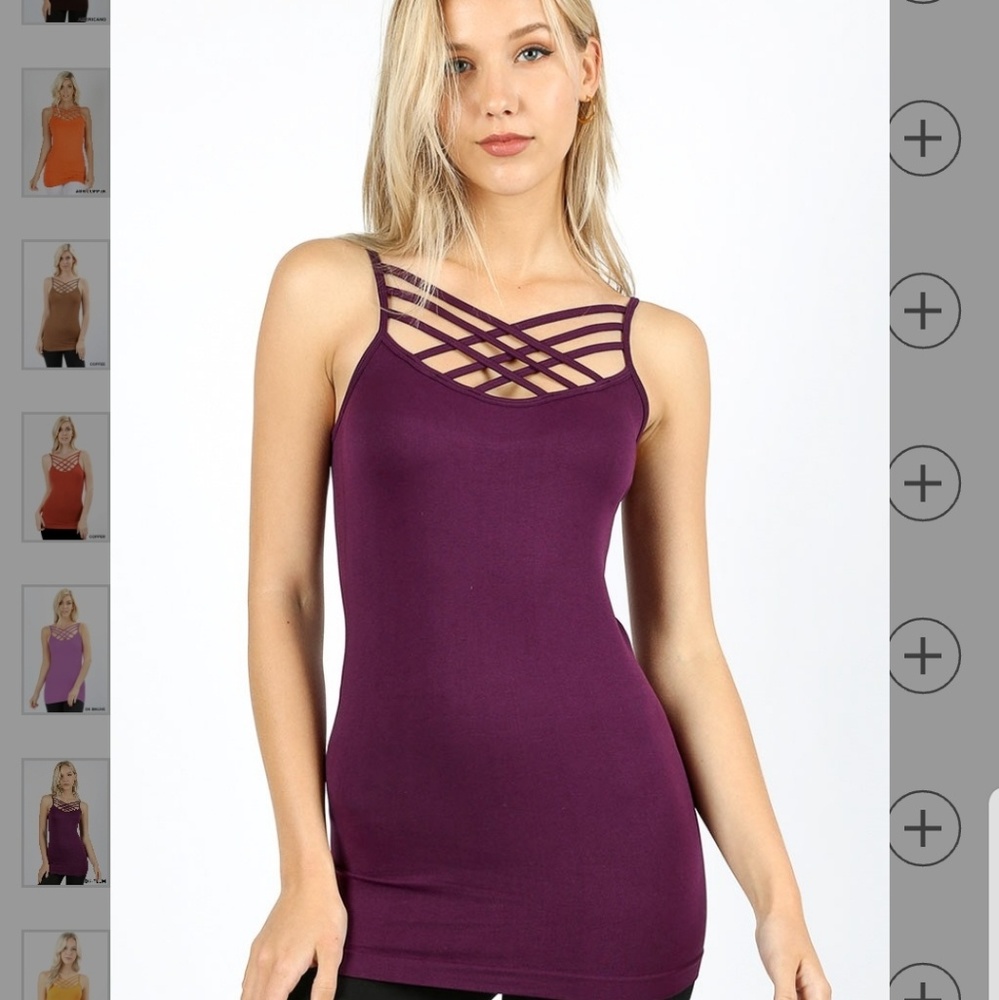 Zenana outfitters seamless triple criss-cross cami